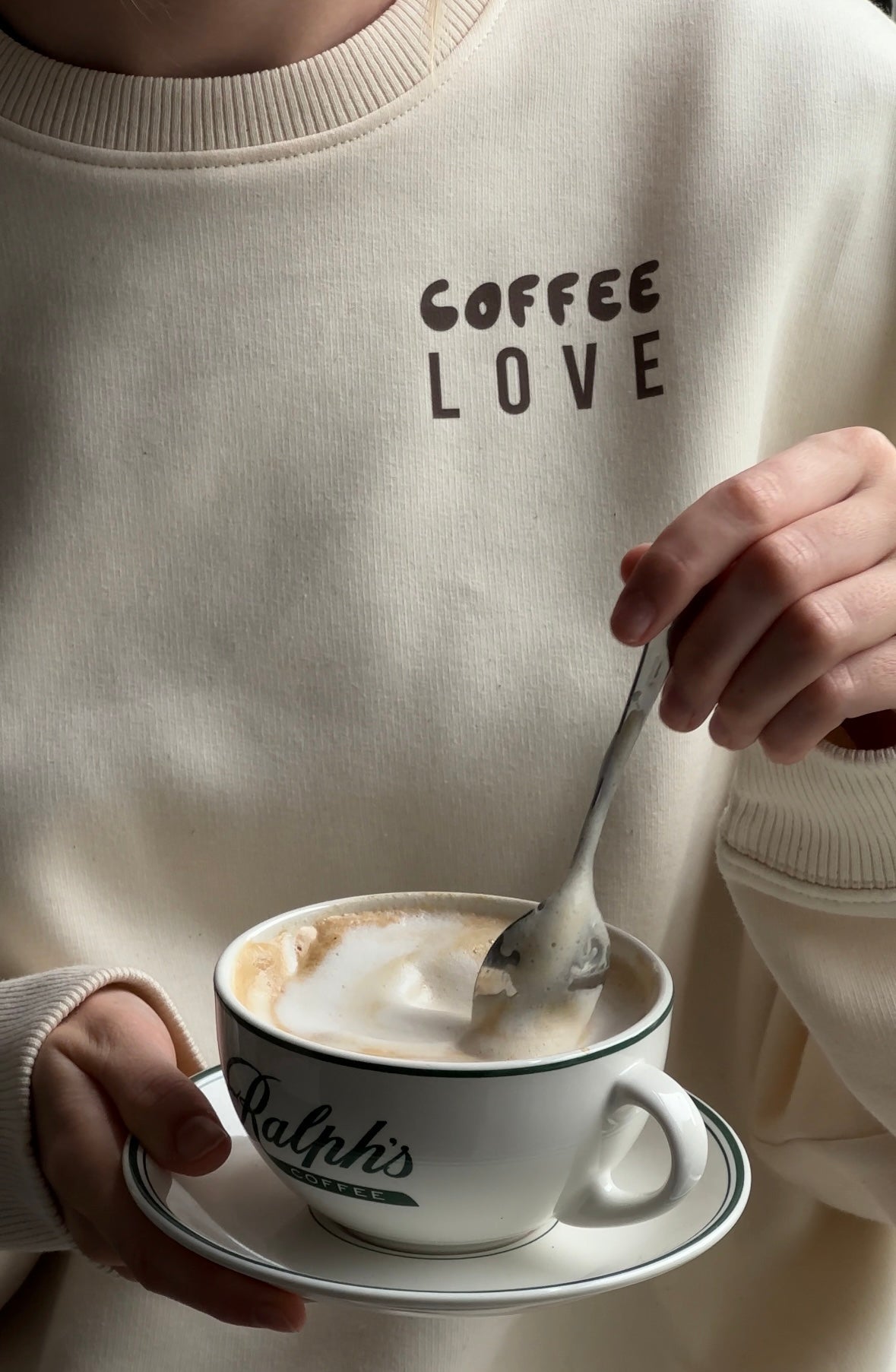 Sweater (Oversized) "I made you coffee" – Natural Raw